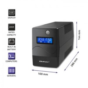 Qoltec Monolith nepertraukiamo maitinimo resursai (UPS) Dviguba konversija (prisijungus) 0,85 kVA 480 W 2 AC išvestis(ys / čių) - Image 3