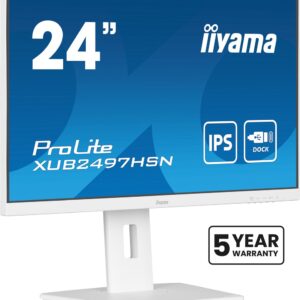 iiyama ProLite XUB2497HSN-W2 kompiuterio monitorius 60,5 cm (23.8") 1920 x 1080 pikseliai „Full HD“ LED Balta - Image 1