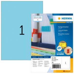 HERMA 4403 lipni etiketė Stačiakampis Ilgalaikis Mėlyna 100 vnt