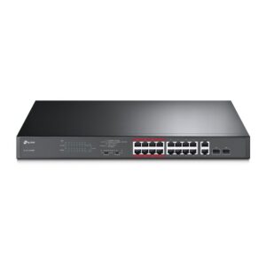 TP-Link TL-SL1218MP tinklo komutatorius Ne-valdomas Fast Ethernet (10/100) Maitinimas per Eternetą (PoE) Juoda