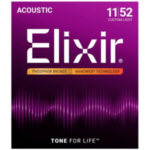 Elixir Strings 16027 Phosphor Bronze Custom Light NW - akustinės gitaros stygos (11–52)