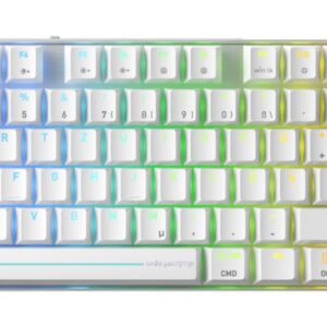 CHERRY MX 8.2 Pro TMR Wireless klaviatūra Žaidimams USB + RF Wireless + Bluetooth QWERTZ Vokiečių Sidabras, Balta - Image 1