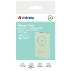 Verbatim Wireless Magnetic Power Bank `n` Go 15W 5000mAh green 32241 - Image 6