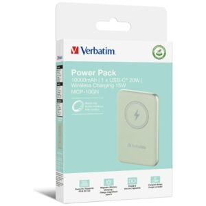 Verbatim Wireless Magnetic Power Bank `n` Go 15W 10000mAh green 32246 - Image 6