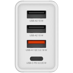 Verbatim 30W Laidinis įkroviklis 3xUSB-A/USB-C PD 3.0 CHR-30EU2 baltos spalvos 49701 - Image 2