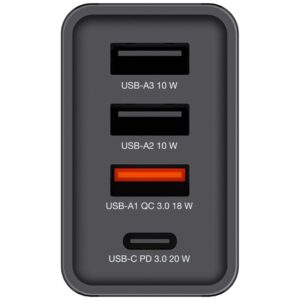 Verbatim 30W Laidinis įkroviklis 3xUSB-A/USB-C PD 3.0 CHR-30EU2 juodos spalvos 49700 - Image 2