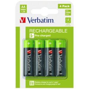 Verbatim Rechargeable Battery NiMH AA 2500mAh Premium HR6 4vnt juodos spalvos 49517 - Image 6