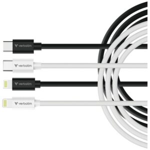 Verbatim Sync & Charge USB-C į Lightning essentials 27W Kabelis juodos spalvos / white 2 pcs. 32392