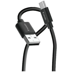 Verbatim Sync & Charge USB-C į A essentials 18W Kabelis juodos spalvos / baltos spalvos 2 vnt. 32393 - Image 2