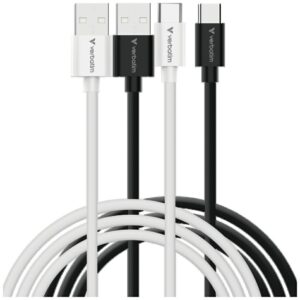 Verbatim Sync & Charge USB-C į A essentials 18W Kabelis juodos spalvos / baltos spalvos 2 vnt. 32393