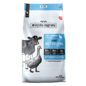 WIEJSKA ZAGRODA Light Goose with veal - sausas maistas šunims - 12kg