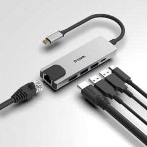 D-Link DUB-M520 knyginių kompiuterių dokas / jungčių replikatorius Vielinis Thunderbolt 3 Aliuminis - Image 3