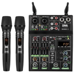DNA MIXMIC 2 - komplektas (USB garso maišytuvas + 2 belaidžiai mikrofonai)