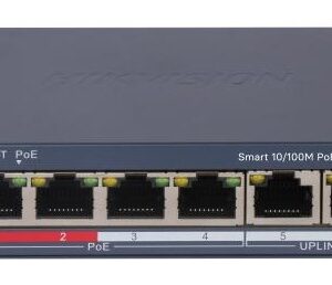 Hikvision DS-3E1106P-EI/M tinklo komutatorius Valdomas Gigabit Ethernet (10/100/1000) Maitinimas per Eternetą (PoE) Pilka