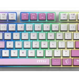 MSI FORGE GK600 TKL WIRELESS VIOLET klaviatūra Žaidimams USB + Bluetooth QWERTY Ispanas Rožinė, Violetinė, Balta - Image 1