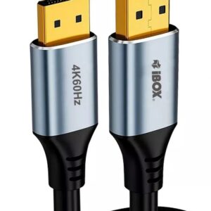 iBox ITVDP012 DisplayPort kabelis 4K 60Hz su auksiniu kištuku 2 m