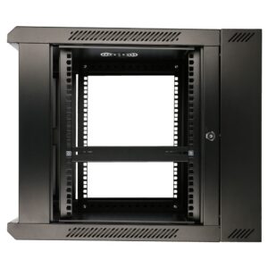 Extralink 9U 600X600 AZH WALL-MOUNTED RACKMOUNT CABINET SWING TYPE BLACK Sieninis stovas Juoda - Image 3