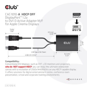 CLUB3D CAC-1010-A vaizdo kabelio adapteris 0,6 m DisplayPort DVI-D + USB Juoda - Image 3
