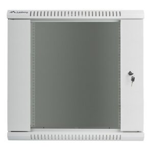Lanberg wall-mounted installation rack cabinet 19'' 12U 600x600mm gray (glass door) - Image 2
