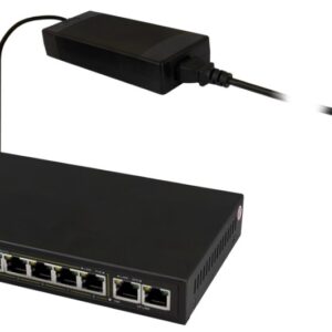 PULSAR SG108 tinklo komutatorius Gigabit Ethernet (10/100/1000) Maitinimas per Eternetą (PoE) Juoda