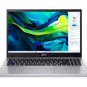 Acer Aspire Go 15 AG15-32P-39R2 Intel Core 3 N355 Knyginis kompiuteris 39,6 cm (15.6") „Full HD“ 8 GB DDR5-SDRAM 128 GB SSD Wi-Fi 6 (802.11ax) Windows 11 Home Sidabras Naujas / Repack