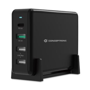 Conceptronic OZUL01B mobiliojo įrenginio kroviklis Universalus Juoda AC Spartusis įkrovimas Vidaus - Image 1