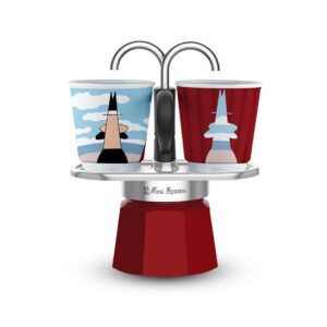 Bialetti Mini Express Magritte Mokos gaminimo indas Raudona, Sidabras