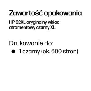 HP 62XL High Yield Black Original Ink Cartridge - Image 2