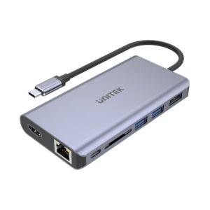 UNITEK uHUB S7 USB 3.2 Gen 1 (3.1 Gen 1) Type-C Pilka