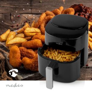 Nedis KAAF160BK gruzdintuvė Vienas 4,2 L Autonominės 1300 W Karšto oro gruzdintuvė Juoda - Image 2