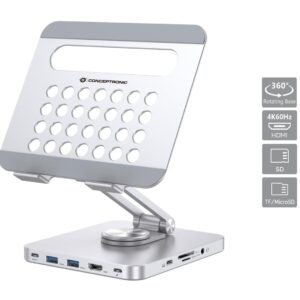 Conceptronic DONN26G multimedijos įrenginio vežimėlis / stovas Sidabras Planšetinis kompiuteris Multimedijos stovas - Image 2