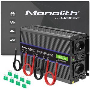 Qoltec 51928 Monolitinis įtampos keitiklis 4000 MS Wave | nuo 12V iki 230V | 2000/4000 | USB