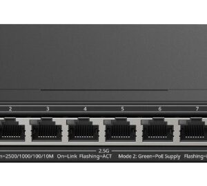 Ruijie Networks RG-ES209MG-P tinklo komutatorius Valdomas L2 2.5G Ethernet (100/1000/2500) Maitinimas per Eternetą (PoE) Juoda