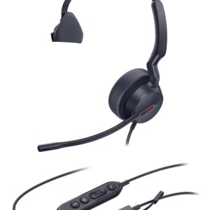 Yealink UH44 Mono Teams USB-C/A Laisvų rankų įranga Vielinis Su lankeliu Biuras / skambučių centras USB Type-C / USB Type-A Juoda - Image 3