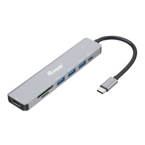 Equip 133494 knyginių kompiuterių dokas / jungčių replikatorius Vielinis USB 3.2 Gen 1 (3.1 Gen 1) Type-C Sidabras