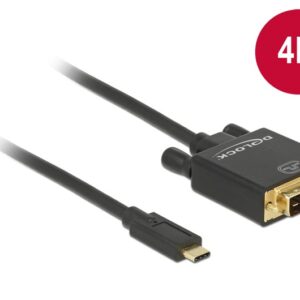 DeLOCK 2m, USB-C/DVI 24+1 USB ekrano adapteris 3840 x 2160 pikseliai Juoda - Image 2