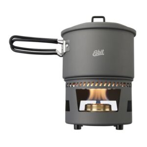 ESBIT Cookset with alcohol burner Stiklinis indelis 1,5 L Aliuminis, Juoda