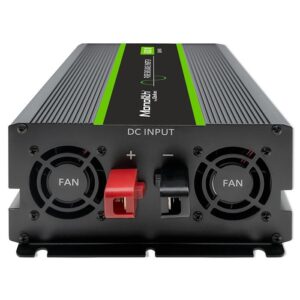 Qoltec 51923 Gryno sinusoidinio signalo keitiklis „Monolith“ | 3000 W | 6000 W | 24 V–230 V | LCD