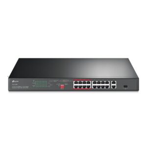 TP-Link TL-SL1218P tinklo komutatorius Ne-valdomas Gigabit Ethernet (10/100/1000) Maitinimas per Eternetą (PoE) 1U Juoda