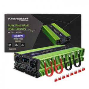 Qoltec Monolith maitinimo adapteris / inverteris Automatinis 5000 W Žalia