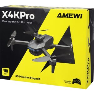 Amewi X4KPro 4 rotoriai Keturių menčių sraigtasparnis 3840 x 2160 pikseliai 1500 mAh Pilka - Image 2