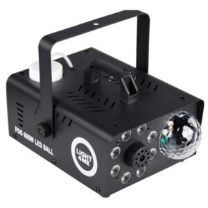 LIGHT4ME Fog 600W LED Ball - dūmų ir rūko generatorius su dūmų apšvietimo efektu + diskotekos kamuolys