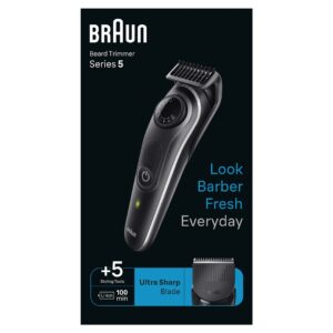 Braun BeardTrimmer 5 80708197 barzdos kirpimo mašinėlė Baterija 40 2 cm Juoda - Image 2