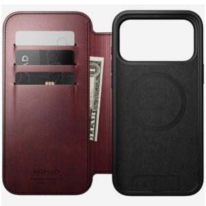 Nomad Modern Leather Folio mobiliojo telefono dėklas 16 cm (6.3") „Folio“ Burgundija - Image 2