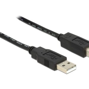 DeLOCK 20m, USB2.0-A - USB2.0-B USB kabelis USB A USB B Juoda - Image 3