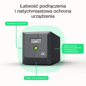 Green Cell nepertraukiamo maitinimo resursai (UPS) „Line-Interactive“ 1 kVA 600 W 4 AC išvestis(ys / čių) - Image 3