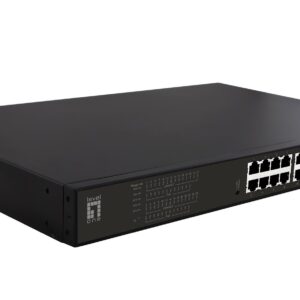 LevelOne GEP-2821 tinklo komutatorius Ne-valdomas Gigabit Ethernet (10/100/1000) Maitinimas per Eternetą (PoE) 1U Juoda - Image 1