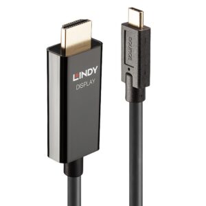 Lindy 43317 vaizdo kabelio adapteris 10 m C tipo USB HDMI A tipo (standartinis) Juoda - Image 1