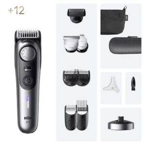 Braun BeardTrimmer 9 BT9560 Baterija 52 2 cm „Wet & Dry“ Juoda, Pilka - Image 2