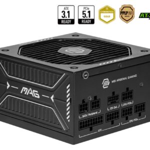 MSI MAG A650GLS PCIE5 maitinimo blokas 650 W 24-pin ATX ATX Juoda
